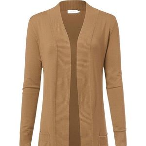 Women's Soft Stretch Long Sleeve Cardigan Beige S